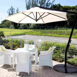 Elita Armchair - luxury outdoor armchair with custom fabric and aluminium frame and Rehau polymer weave Ballito