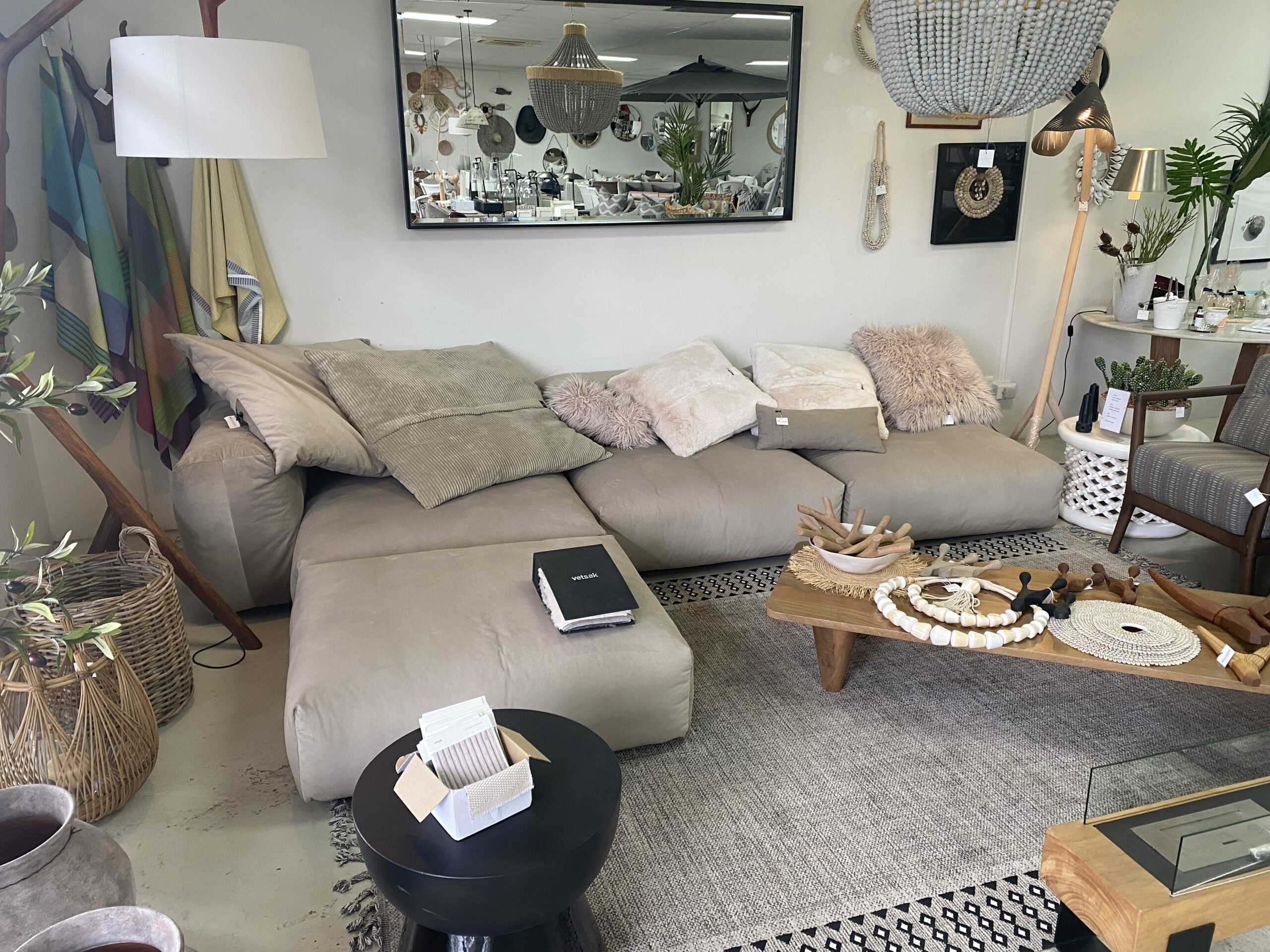 Luxury Vetsak modular sofa with premium fabric upholstery by Bellagio Interiors.