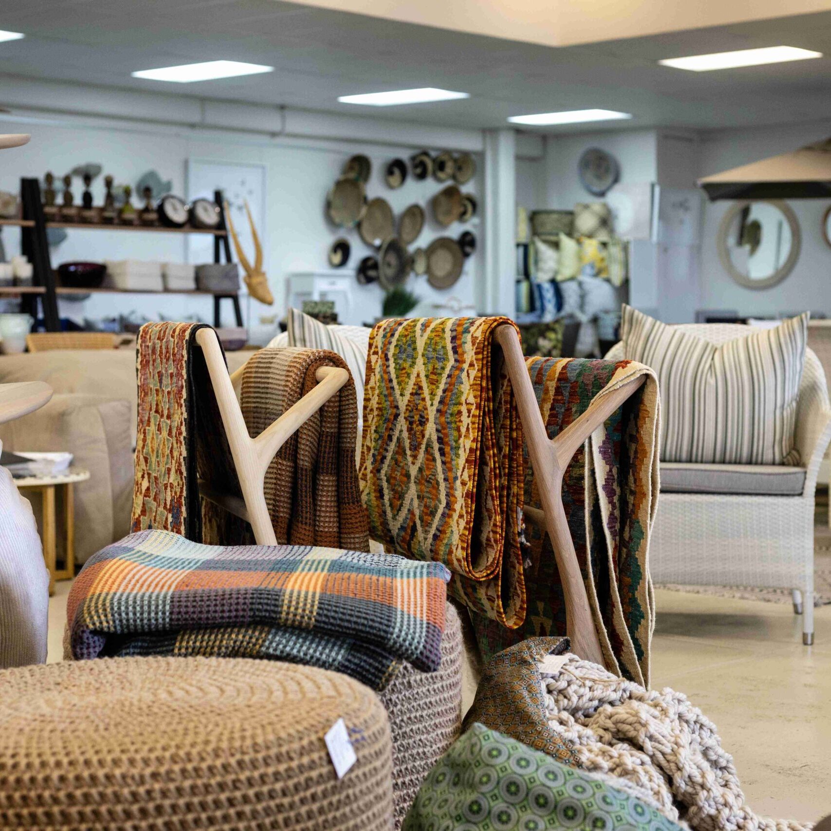 Home accessories and décor displayed at the Bellagio Interiors showroom in Ballito